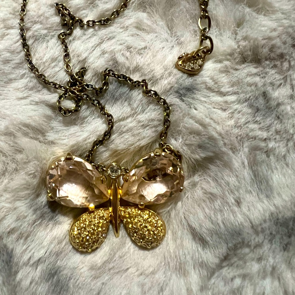 Swarovski Butterfly Necklace Gold 848552